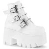 PLEASER USA Bats And Spikes Platform Stompers - White Shoes 2 PLEASER USA Bats And Spikes Platform Stompers - White Shoes