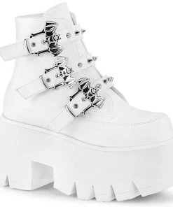 PLEASER USA Bats And Spikes Platform Stompers - White Shoes