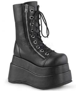 PLEASER USA Dropkick Flat Black Stompers Shoes