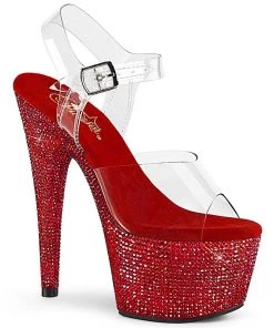 PLEASER USA Dazzling Devilish Red Heels Shoes