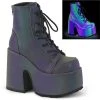 PLEASER USA Purple Reflective Dreams Platform Stompers Gay Pride
