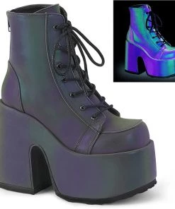 PLEASER USA Purple Reflective Dreams Platform Stompers Gay Pride