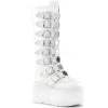 PLEASER USA Lace Me Up Platform Boots - White Shoes
