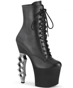 PLEASER USA Knuckle Duster Heels - Black Shoes