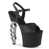 PLEASER USA Knuckle Duster Sling-back Heels -Silver