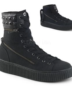 PLEASER USA Mercenary Zipped Creeper Sneakers Men's Clothing