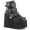 PLEASER USA Disco Heart Ankle Stompers - Flat Black
