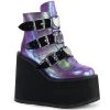 PLEASER USA Disco Heart Ankle Stompers - Holographic Purple Gay Pride