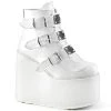 PLEASER USA Strapped Platform Stompers - White