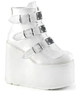 PLEASER USA Strapped Platform Stompers - White