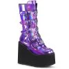 PLEASER USA Disco Heart Platform - Holographic Purple