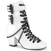 PLEASER USA Victorian Corsets Tombstone Boots - White