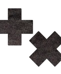 Pastease XX Liquid Black Cross Nipple Pasties Festival