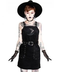 RESTYLE Crescent Corduroy Suspender Dress Clothing