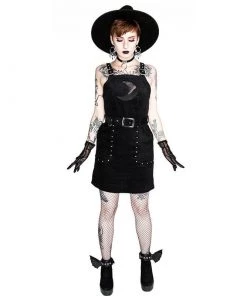 RESTYLE Crescent Corduroy Suspender Dress Clothing