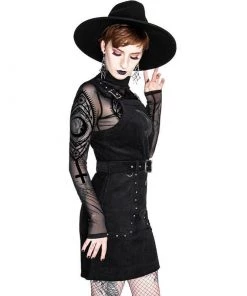 RESTYLE Crescent Corduroy Suspender Dress Clothing