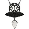 RESTYLE Accessories Moth Crystal Moon Necklace - Black 1 RESTYLE Accessories Moth Crystal Moon Necklace - Black