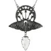 RESTYLE Accessories Moth Crystal Moon Necklace - Silver