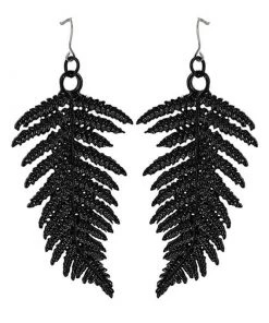 RESTYLE Floating Fern Earrings - Black Accessories