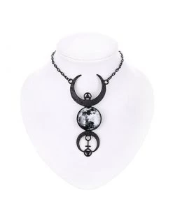 RESTYLE Moon Phase Maiden Necklace - Black Accessories