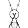 RESTYLE Accessories Delta Branched Necklace With Opal - Silver