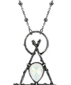 RESTYLE Accessories Delta Branched Necklace With Opal - Silver