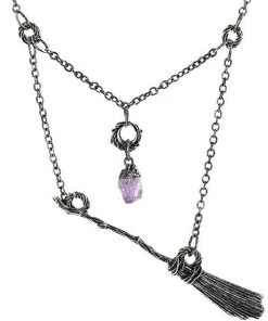 RESTYLE Flying Broom Necklace - Silver