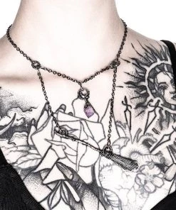 RESTYLE Flying Broom Necklace - Silver