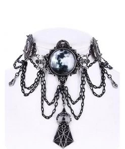 RESTYLE Moon Geo Chained Choker Necklace Accessories