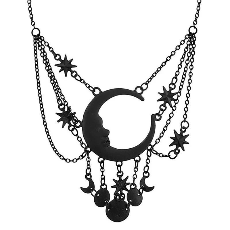 RESTYLE Dripping Moon Necklace - Black 3 RESTYLE Dripping Moon Necklace - Black