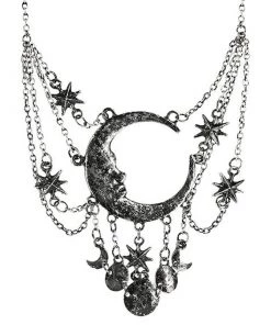 RESTYLE Accessories Dripping Moon Necklace - Silver