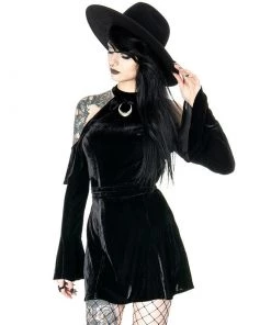 RESTYLE Clothing Velvet Moon Halter Mini Dress