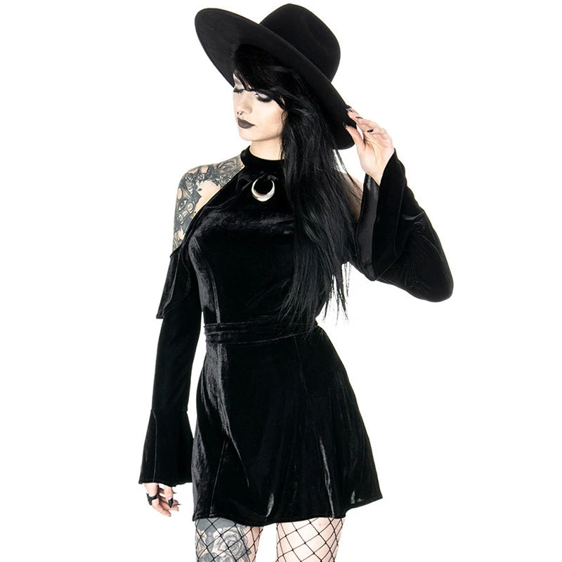 RESTYLE Clothing Velvet Moon Halter Mini Dress 4 RESTYLE Clothing Velvet Moon Halter Mini Dress