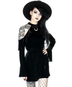 RESTYLE Clothing Velvet Moon Halter Mini Dress
