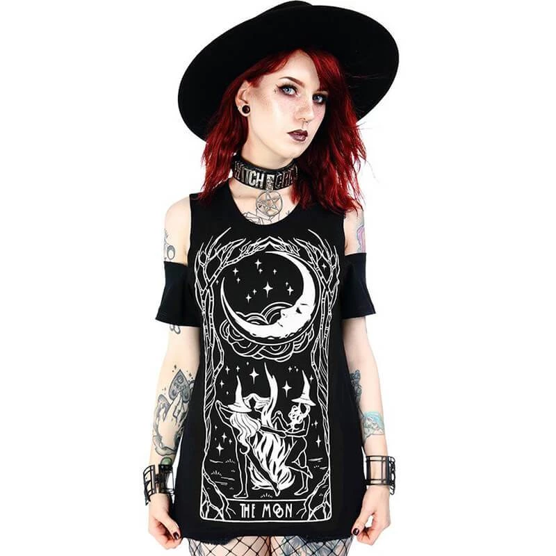 RESTYLE Witches Chant Cold Shoulder T-Shirt 3 RESTYLE Witches Chant Cold Shoulder T-Shirt