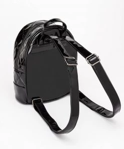 Rock Rebel Horror Black Glitter Unicorn Studded Backpack Purse (IN STOCK)