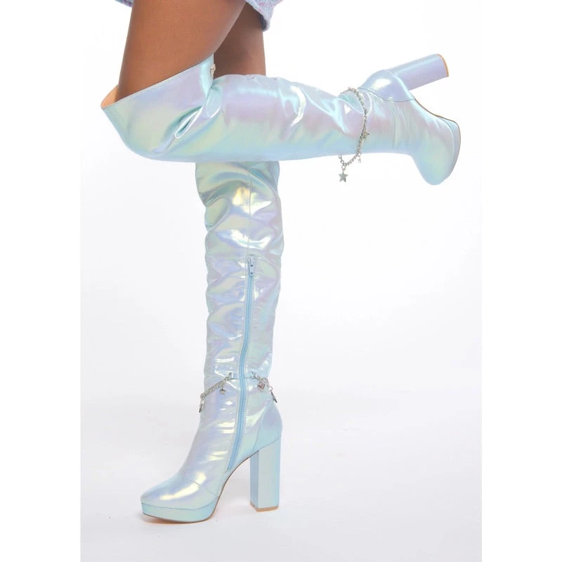 Sparkl Blue Fairy Thigh-High Boots Shoes 6 Sparkl Blue Fairy Thigh-High Boots Shoes