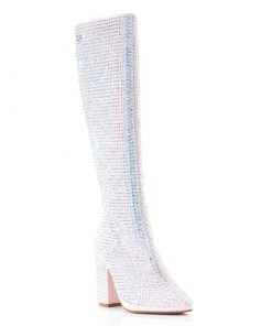 Sparkl Pink Rhinestone Knee-High Boots
