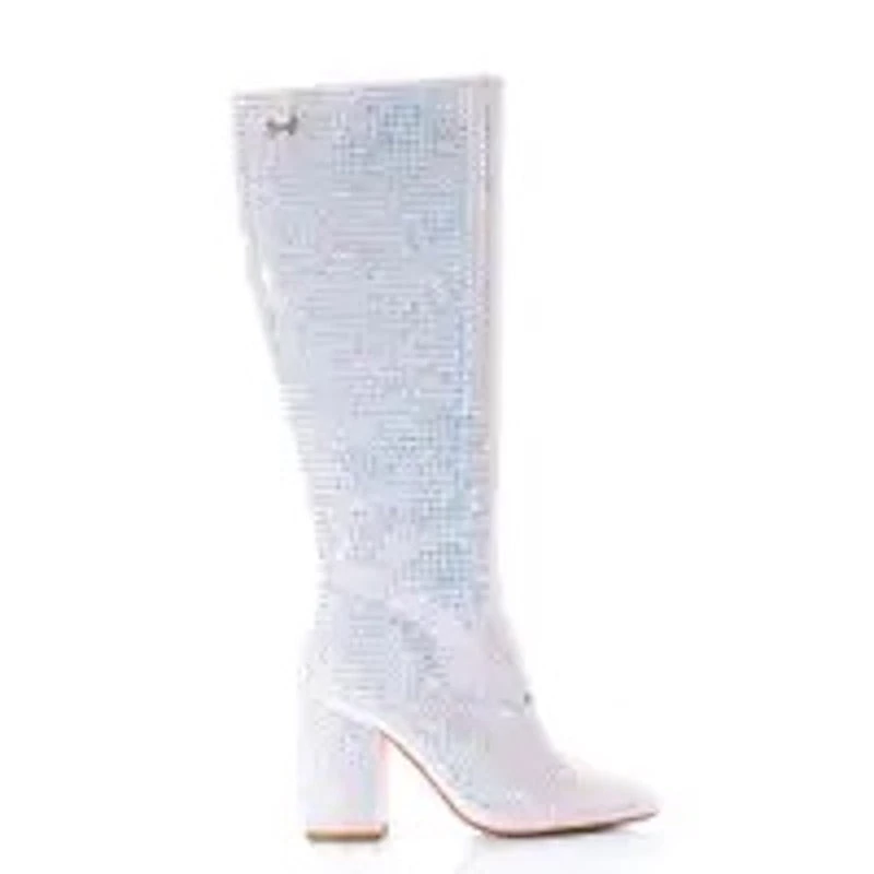 Sparkl Pink Rhinestone Knee-High Boots 5 Sparkl Pink Rhinestone Knee-High Boots