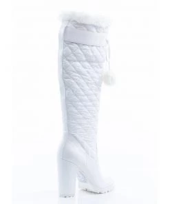 Sparkl White Puffer Knee-High Boots