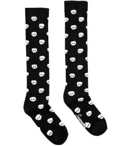 SOURPUSS CLOTHING Skull Crazy Knee Socks