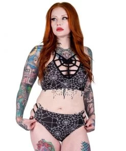 TOO FAST Spiderwebs Caged Bikini Swimwear