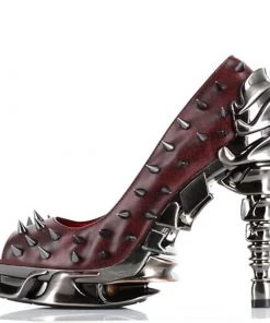 HADES FOOTWEAR Victorian Corsets Size 8 - Talon Spiked Spinal Heel - Burgundy