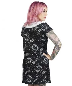TOO FAST Celestial Collared Mini Dress Clothing