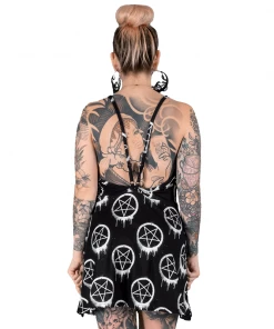 TOO FAST Drippy Pentagram Skater Dress Clothing