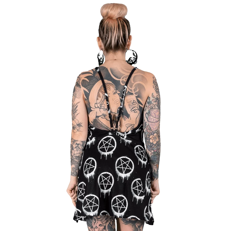 TOO FAST Drippy Pentagram Skater Dress Clothing 4 TOO FAST Drippy Pentagram Skater Dress Clothing