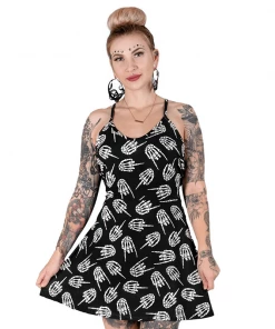 TOO FAST Clothing Up Yours Skeleton Skater Dress