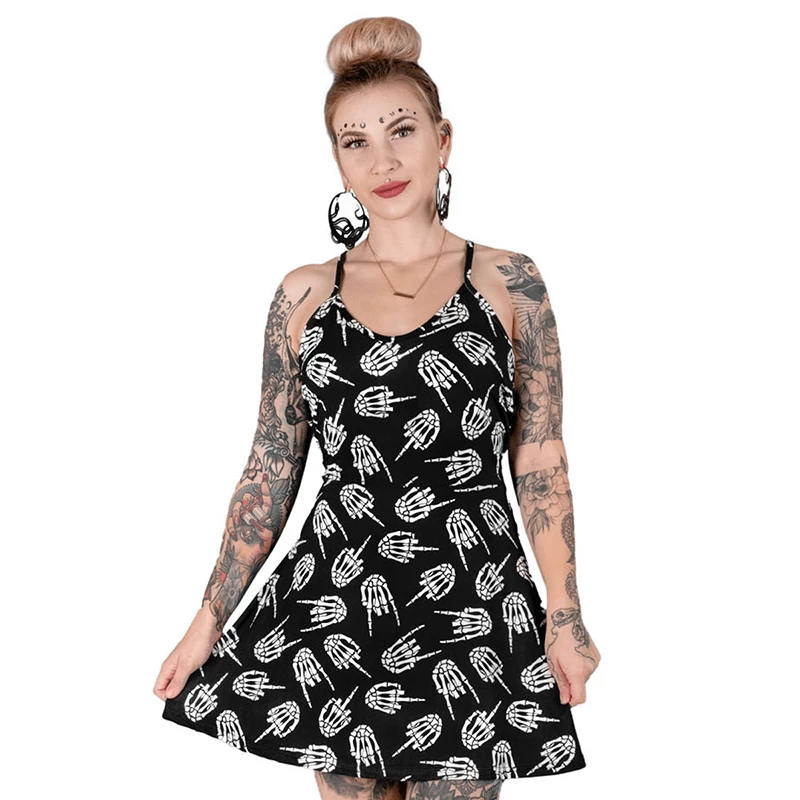 TOO FAST Clothing Up Yours Skeleton Skater Dress 3 TOO FAST Clothing Up Yours Skeleton Skater Dress