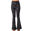 TOO FAST Spider Web Flared Bell Bottoms - Black/White Goth