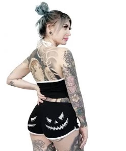 TOO FAST Clothing Pumpkin Face Retro Booty Shorts